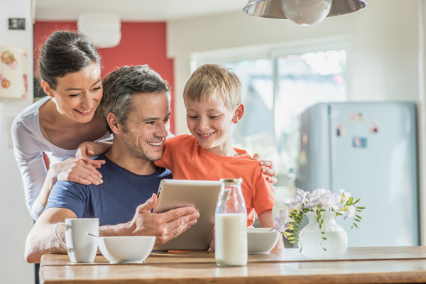 Family enjoying fiber internet